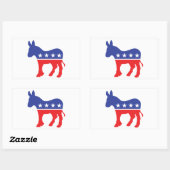 Sticker Rectangulaire Donkey démocrate (Feuille)