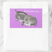 Sticker Rectangulaire Donkey rêver mignon poulain de bébé âne (Sac)