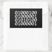 STICKER RECTANGULAIRE DONNÉES BINAIRES (Sac)