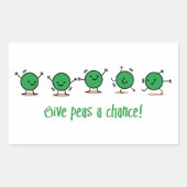Sticker Rectangulaire Donnez une chance aux petits pois (Devant)