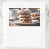 Sticker Rectangulaire Donuts glacés à la vanille (Sac)
