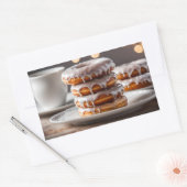 Sticker Rectangulaire Donuts glacés à la vanille (Enveloppe)