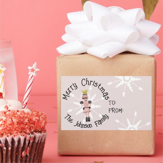 Sticker Rectangulaire Doodle de soldat rose dessiné à la main par Noiset (Fête)