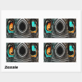 Sticker Rectangulaire Doodle ethnique africain Zebra texturé Art Imprime (Feuille)