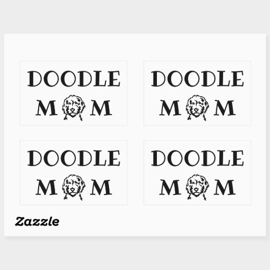 Sticker Rectangulaire Doodle Maman (Feuille)