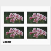 sticker rectangulaire d'orchidée rose profonde (Feuille)