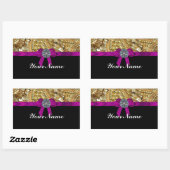 Sticker Rectangulaire Doré et noir (Feuille)