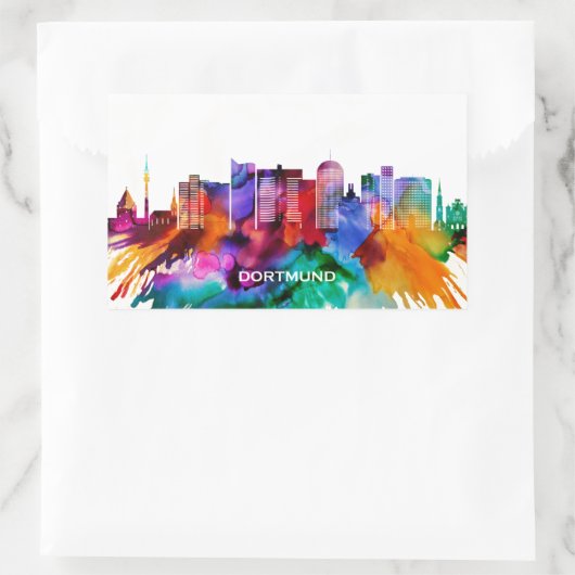 Sticker Rectangulaire Dortmund Skyline (Sac)