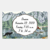 Sticker Rectangulaire Dossier de naissance de l'enfant de l'Alaska (Devant)