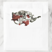 Sticker Rectangulaire Double bassiste (Sac)