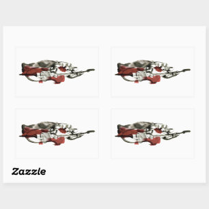 Sticker Rectangulaire Double bassiste