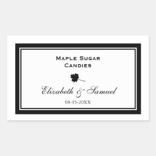 Sticker Rectangulaire Double bordure feuille d'érable accueil mariage