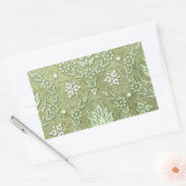 Sticker Rectangulaire Double Daisy Damask dans les tons vert olive (Enveloppe)