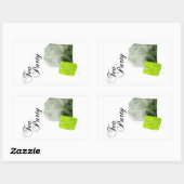Sticker Rectangulaire double exposition du thé (Feuille)