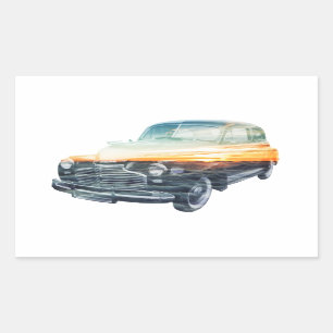 Sticker Rectangulaire double exposition du véhicule