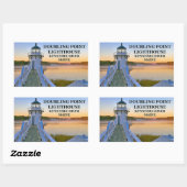 Sticker Rectangulaire Double Point Lighthouse, Arrowsic Island, Maine (Feuille)