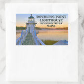 Sticker Rectangulaire Double Point Lighthouse, Arrowsic Island, Maine (Sac)