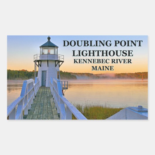Sticker Rectangulaire Double Point Lighthouse, Arrowsic Island, Maine (Devant)