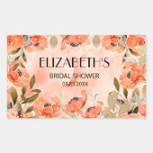 Sticker Rectangulaire Douce Mariée Fleurie Orange Aquarelle (Devant)