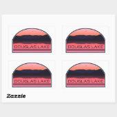 Sticker Rectangulaire Douglas Lake Tennessee Red Sunrise (Feuille)