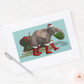 Sticker Rectangulaire Doux Père Noël Eléphant (Enveloppe)