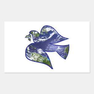 Sticker Rectangulaire Dove de la paix