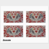 Sticker Rectangulaire Doves & Hearts — Pennsylvanie Dutch (Feuille)