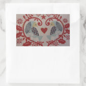 Sticker Rectangulaire Doves & Hearts — Pennsylvanie Dutch (Sac)
