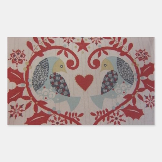 Sticker Rectangulaire Doves & Hearts — Pennsylvanie Dutch (Devant)