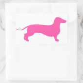 Sticker Rectangulaire Doxie rose (Sac)