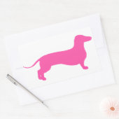 Sticker Rectangulaire Doxie rose (Enveloppe)