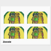 Sticker Rectangulaire Doxies des Grands-Parents (Feuille)