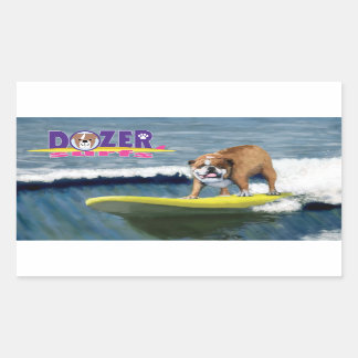 Sticker Rectangulaire Dozer Surfs une vague gagnante!