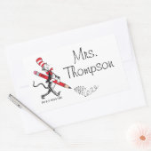 Sticker Rectangulaire Dr. Seuss | Chapeau Clown Nom Écrit (Enveloppe)