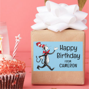 Sticker Rectangulaire Dr Seuss   Chat dans le logo Vintage Casquette