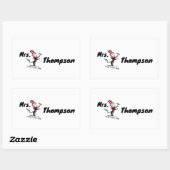 Sticker Rectangulaire Dr Seuss | Chat dans le nom tiré du Casquette (Feuille)