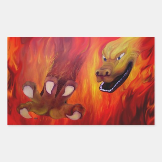 Sticker Rectangulaire Drachenkralle - Dragon Rouge (Devant)