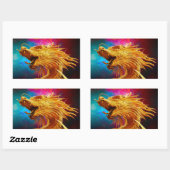 Sticker Rectangulaire Dragon (Feuille)