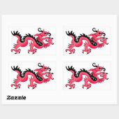 Sticker Rectangulaire Dragon (Feuille)