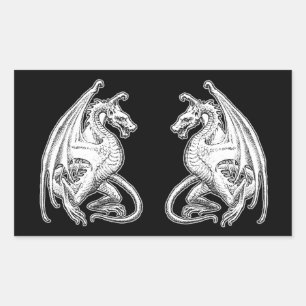 Sticker Rectangulaire Dragon ailé