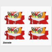 Sticker Rectangulaire dragon chinois (Feuille)