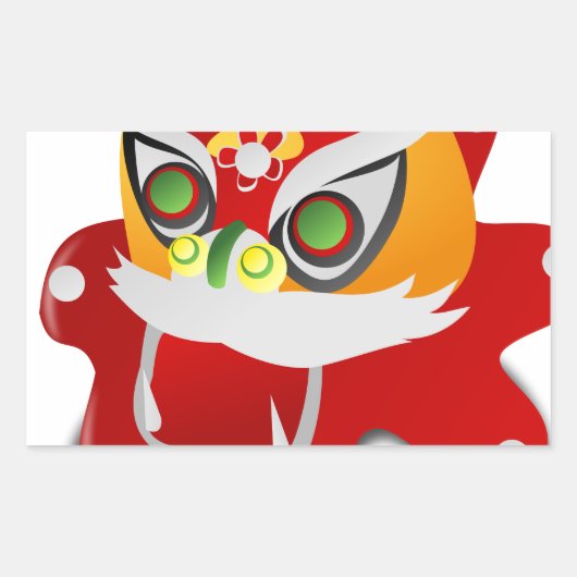 Sticker Rectangulaire dragon chinois (Devant)