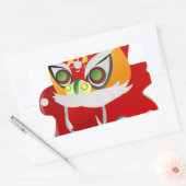 Sticker Rectangulaire dragon chinois (Enveloppe)
