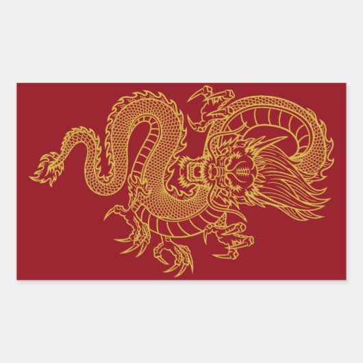 Sticker Rectangulaire Dragon chinois (Devant)