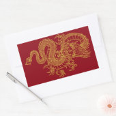 Sticker Rectangulaire Dragon chinois (Enveloppe)
