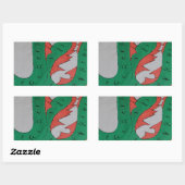 Sticker Rectangulaire Dragon chinois (Feuille)
