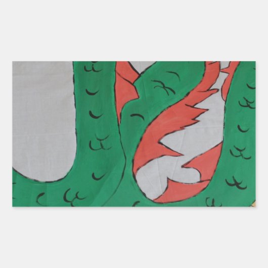 Sticker Rectangulaire Dragon chinois (Devant)