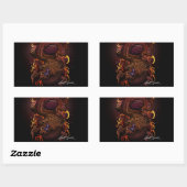 Sticker Rectangulaire Dragon (conception de signature) (Feuille)