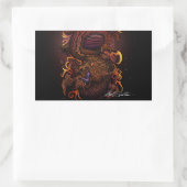 Sticker Rectangulaire Dragon (conception de signature) (Sac)