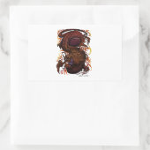 Sticker Rectangulaire Dragon (conception de signature) (Sac)